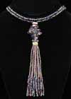 Crystal Tassel Drop Necklace Purple 18 Inch