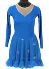 Consignment Custom Dance Dress Blue Lycra Silver Child 8-10